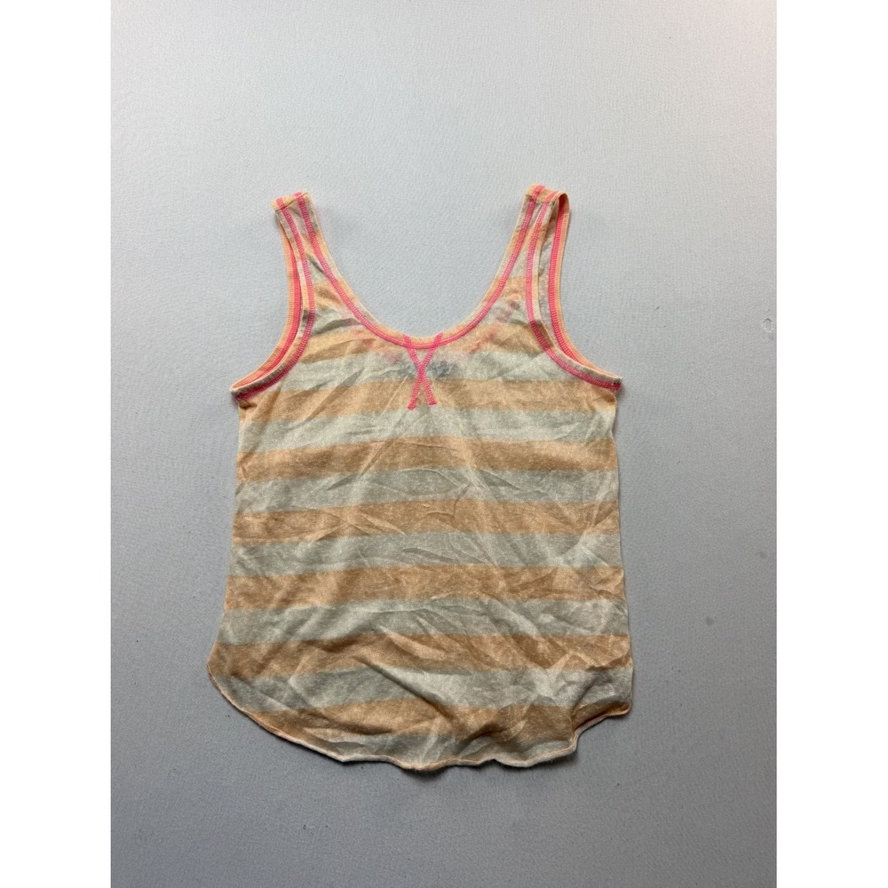 Spoon Romper Womens Medium Gray Tan Striped Sleeveless Scoop Neck Good Trim